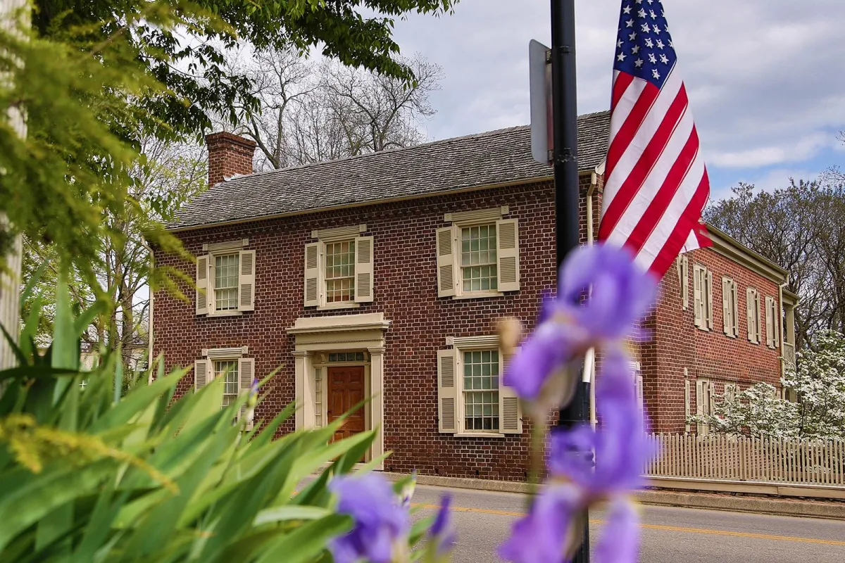 Andrew Johnson Homestead with snow