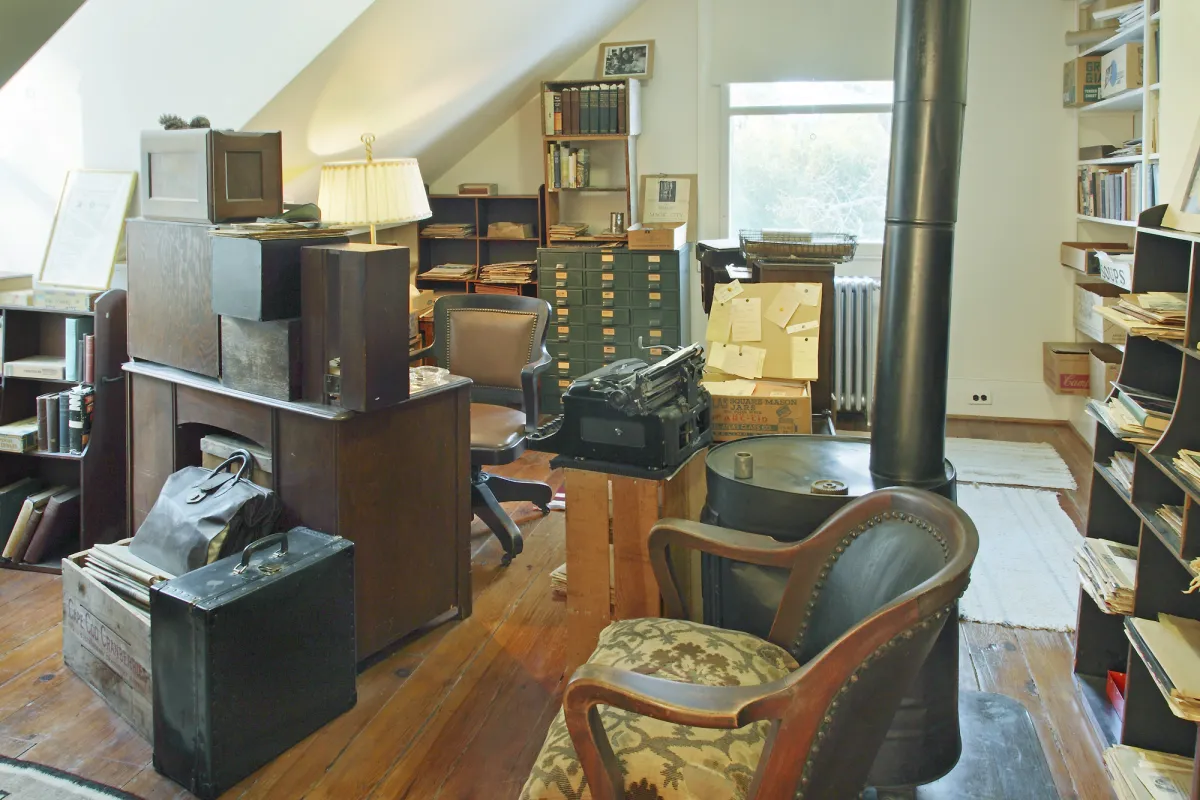 A view of Sandburg's study as visitors see it today