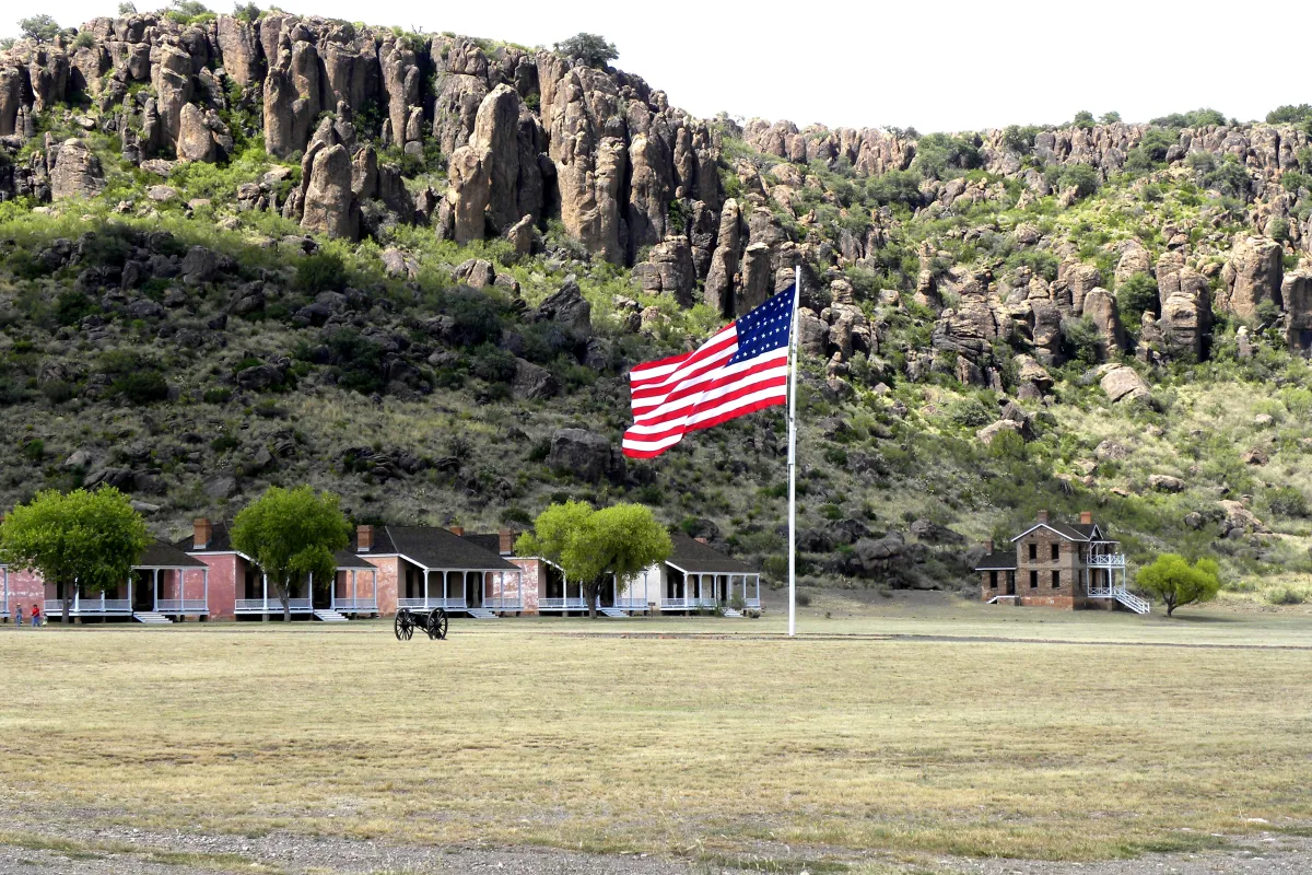 Garrison Flag flying over the post.