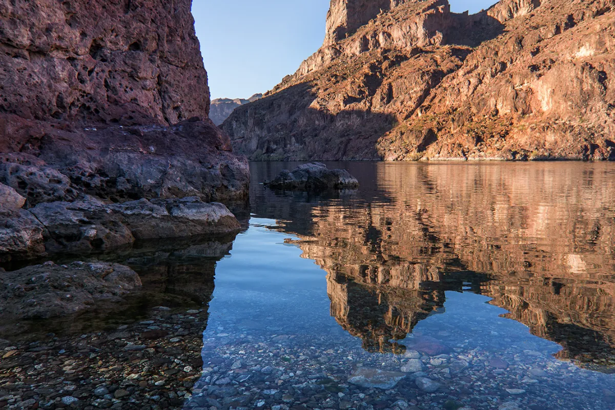 sun rising on Black Canyon