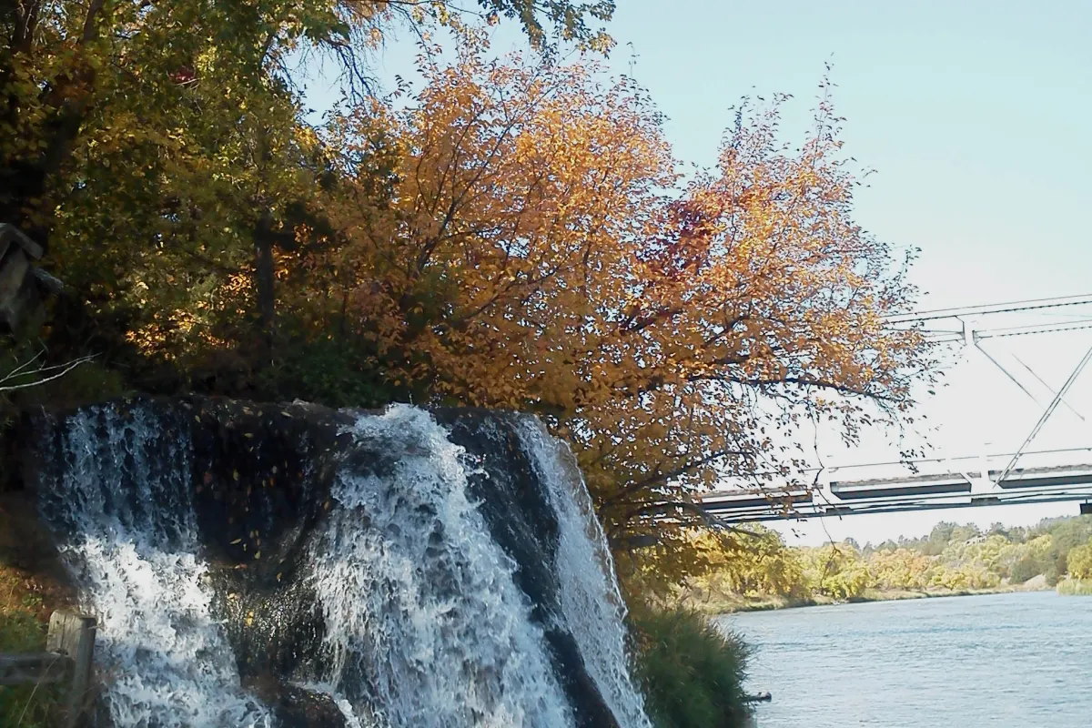 A beautiful, if short, waterfall empties into the side of the Niobrara NSR.