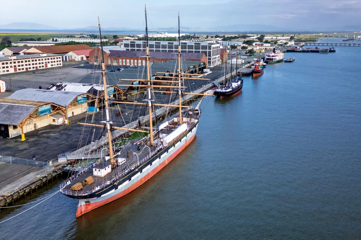 Five historic ships docked at Mare Island